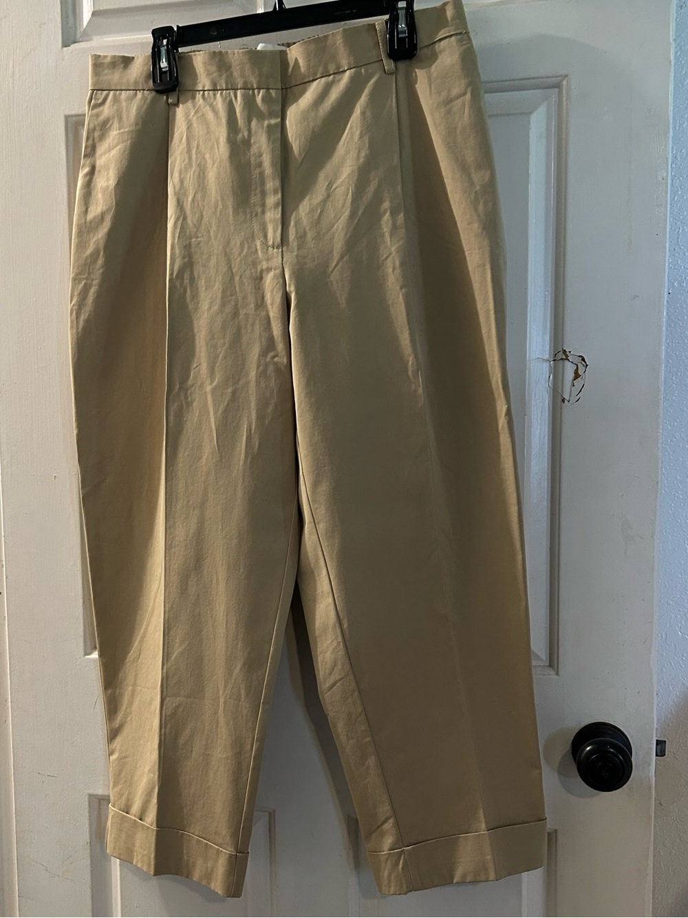 Zara Women's Khaki Cropped Chinos - Picture 1 of 2